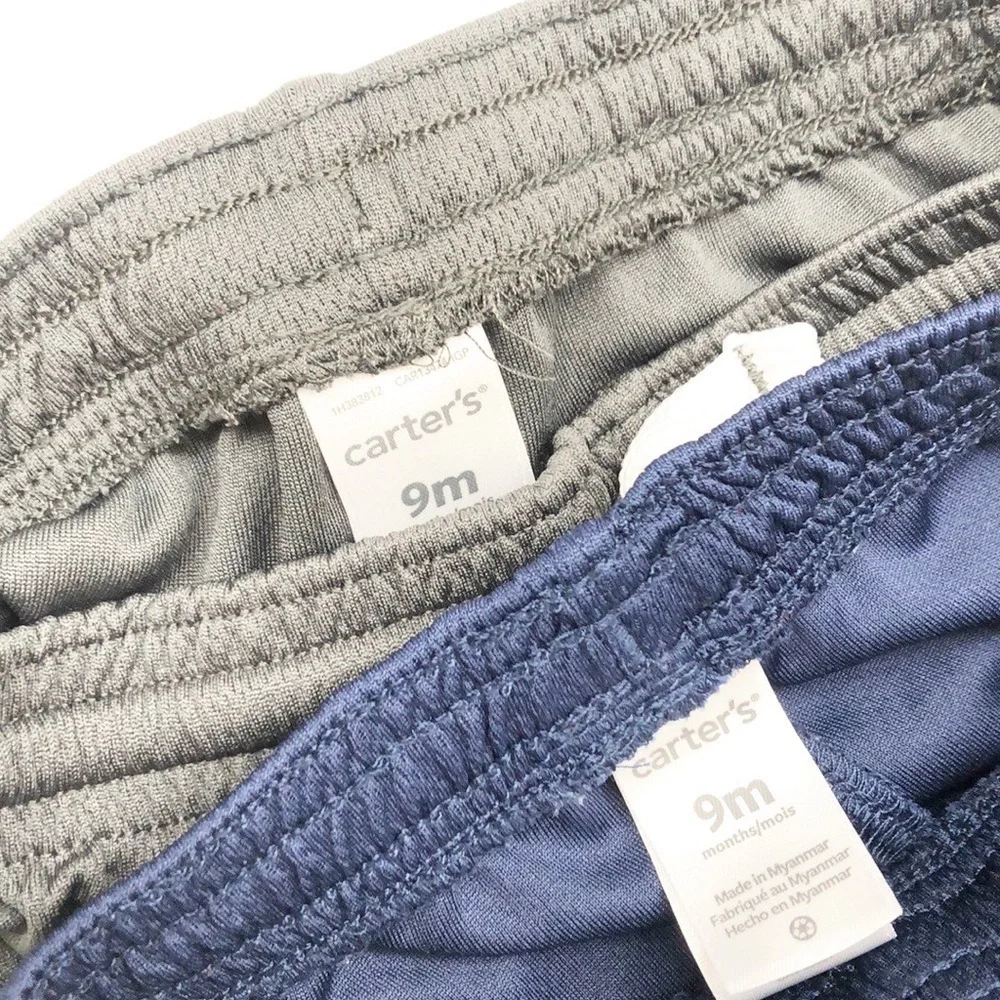 Carter's baby boys gray & navy blue mesh shorts set